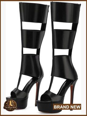 Platform Knee High Heeled Sandals Gladiator Summer Booties